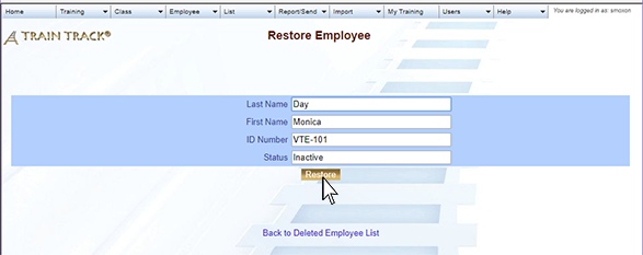 Restore Employee